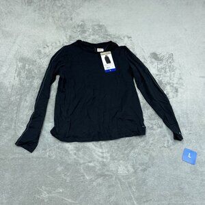 Mondetta Black Long Sleeve Performance Top L Recycled Nylon/Elastane Womens 6462